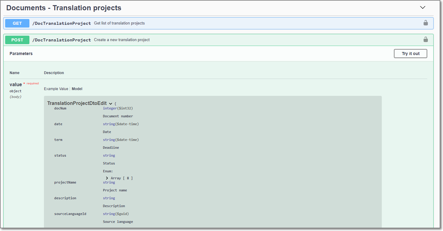 API docs